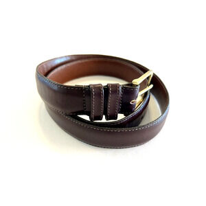 COACH BELT Vintage Burgandy Cowhide Leather Solid Brass Buckle Size 34 M/I USA